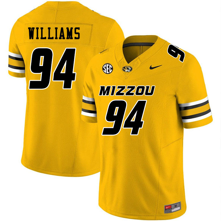 Men #94 Sam Williams Missouri Tigers College Football Jerseys Stitched-Gold